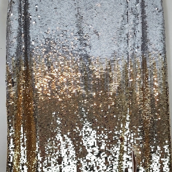 NWT Sz6 Topshop Sequin Ombre Midi Skirt with Side Slit - Picture 2 of 9